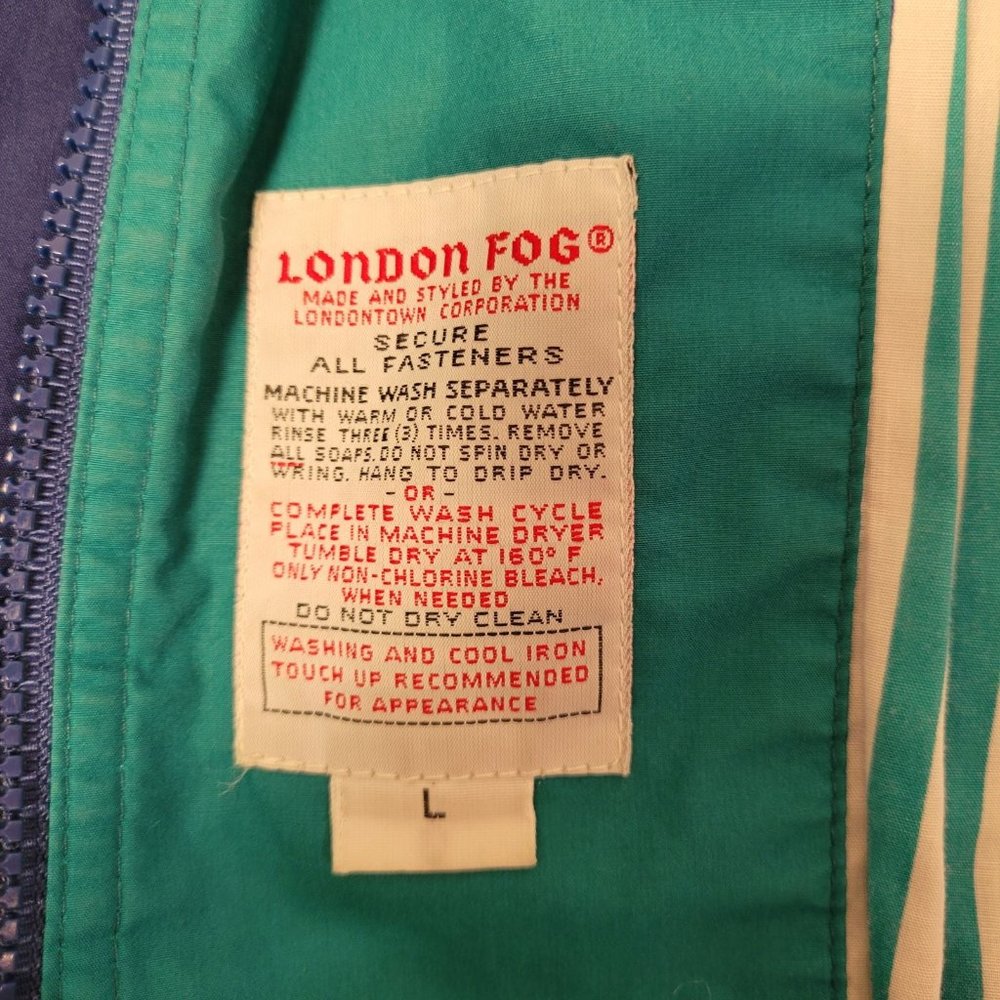 Vintage London Fog Windbreaker Striped L - Picture 5 of 6